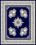 Classic Blue Cream Ornamental Medallion Rug