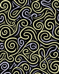 Curvy Yellow Lilac Swirl Pattern Rug