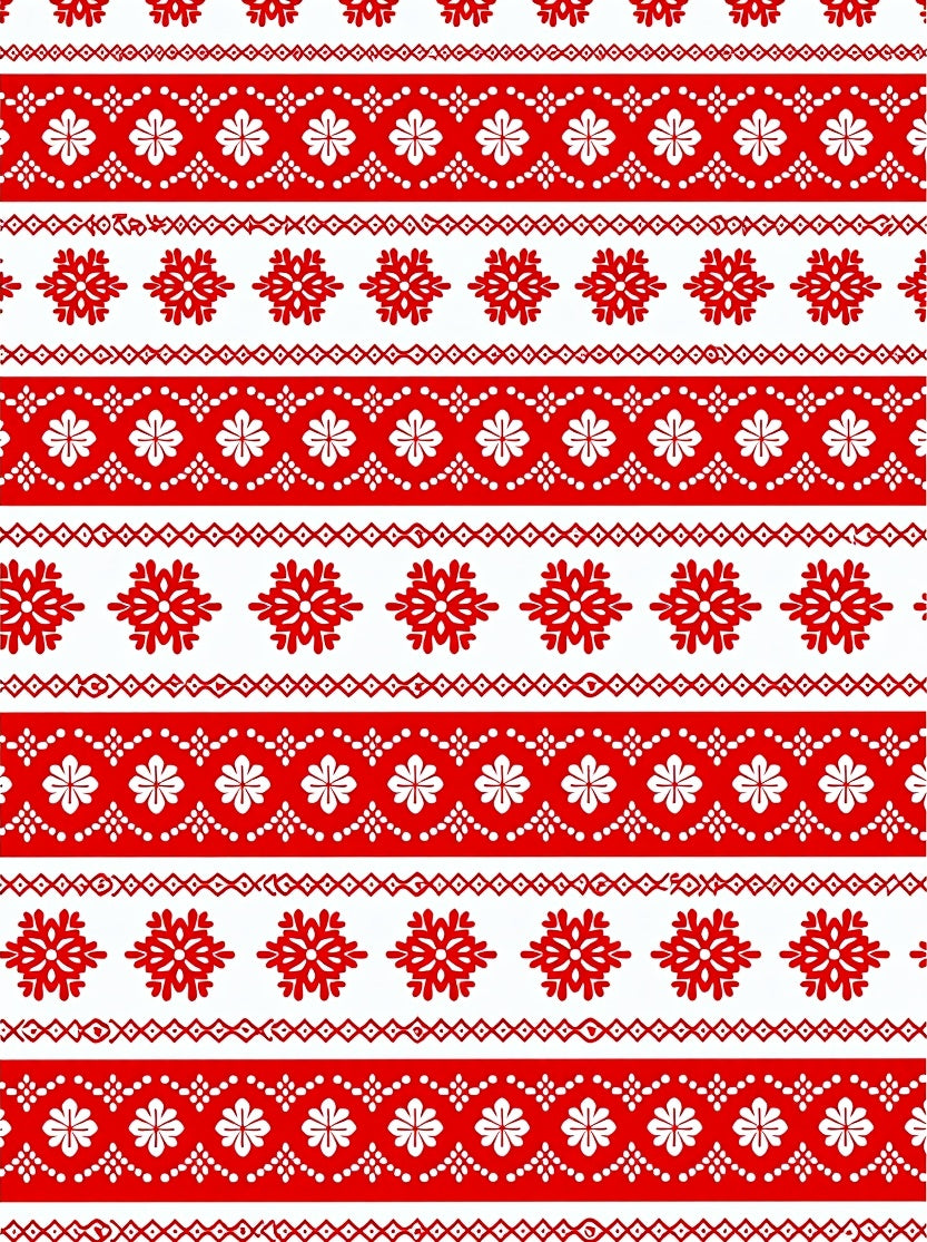 Floral Snowflake Crimson Decorative Rug