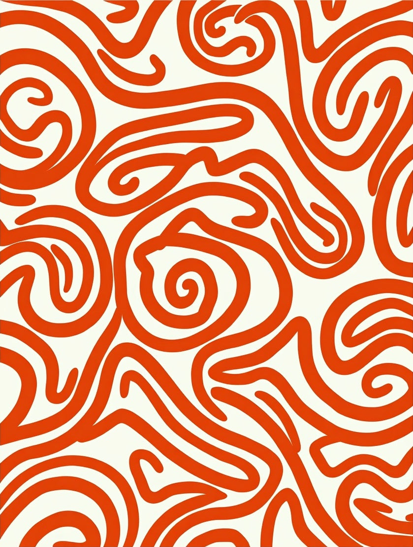 Abstract Curvy Swirl Pattern Rug