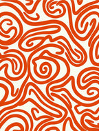 Abstract Curvy Swirl Pattern Rug