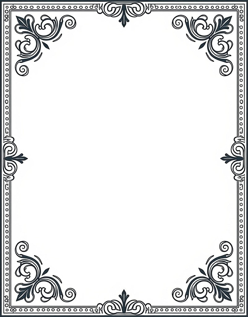 Elegant Scrollwork And Border Design Rug