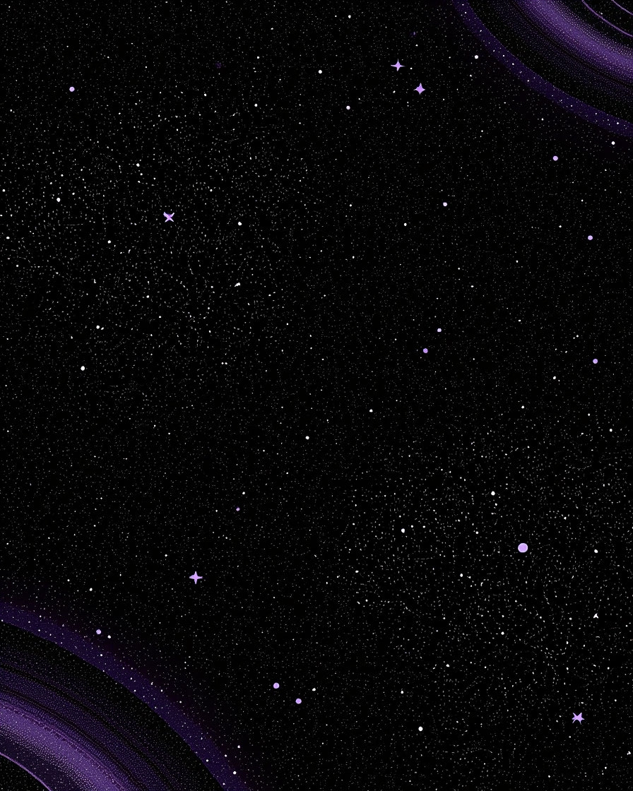 Cosmic Starry Night With Purple Rings Rug