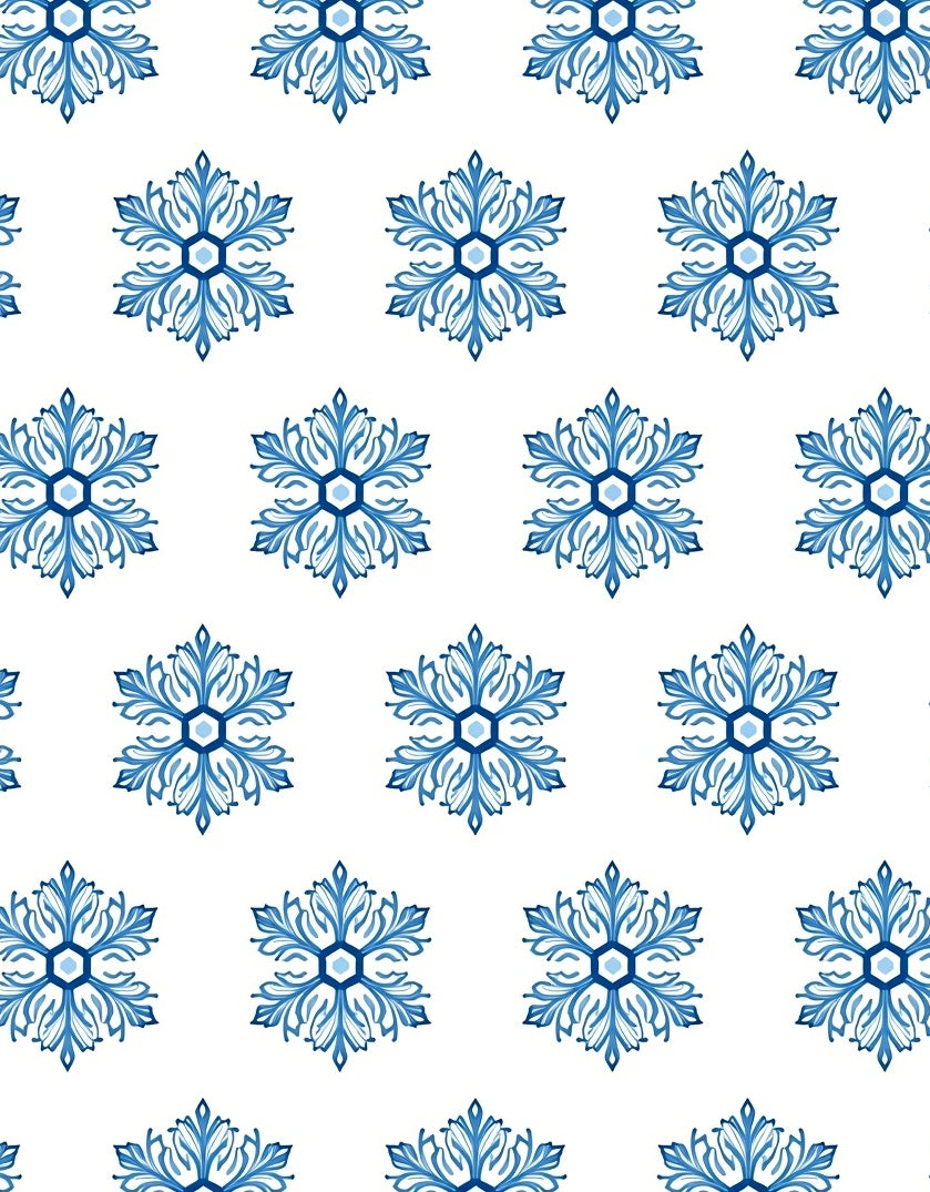 Blue Floral Hexagonal Pattern Rug