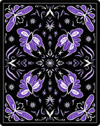 Purple Butterfly Black Medallion Radiance Rug