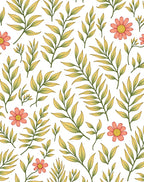 Botanical Floral Leaf Pattern Rug
