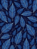 Navy Blue Feather Pattern Design Rug