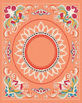 Colorful Floral Sunburst Medallion Design Rug