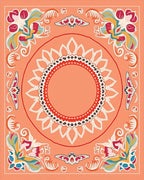 Colorful Floral Sunburst Medallion Design Rug