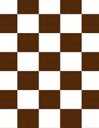 Classic Brown 2 White Checkered Design Rug