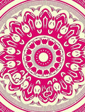Mandala Pink Concentric Radial Pattern Rug