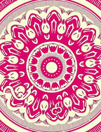 Mandala Pink Concentric Radial Pattern Rug