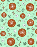Whimsical Snowflake Citrus Pattern Rug