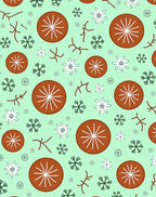 Whimsical Snowflake Citrus Pattern Rug