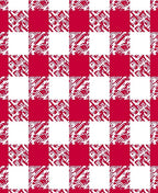 Red White Abstract Checkered Pattern Rug