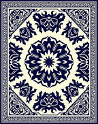 Classic Floral Medallion Border Design Rug