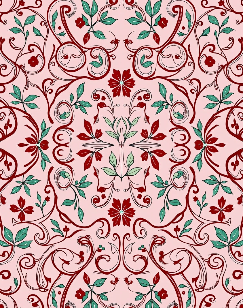 Elegant Floral Swirls Design Rug