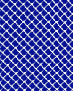 Diagonal White Grid Pattern Rug