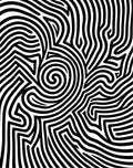 Abstract Black White Swirl Pattern Rug