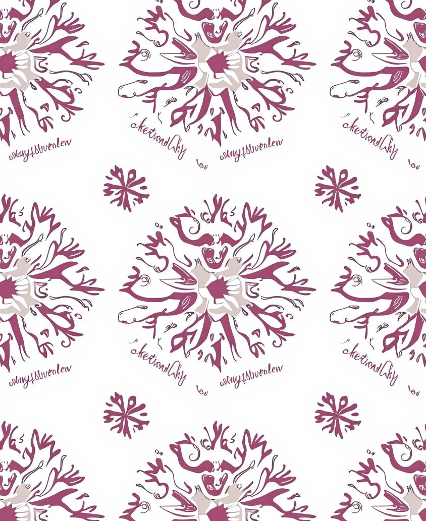 Crimson Floral Mandala With Script Rug