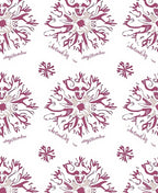 Crimson Floral Mandala With Script Rug