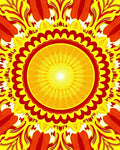 Radiant Sunburst Mandala Pattern Rug