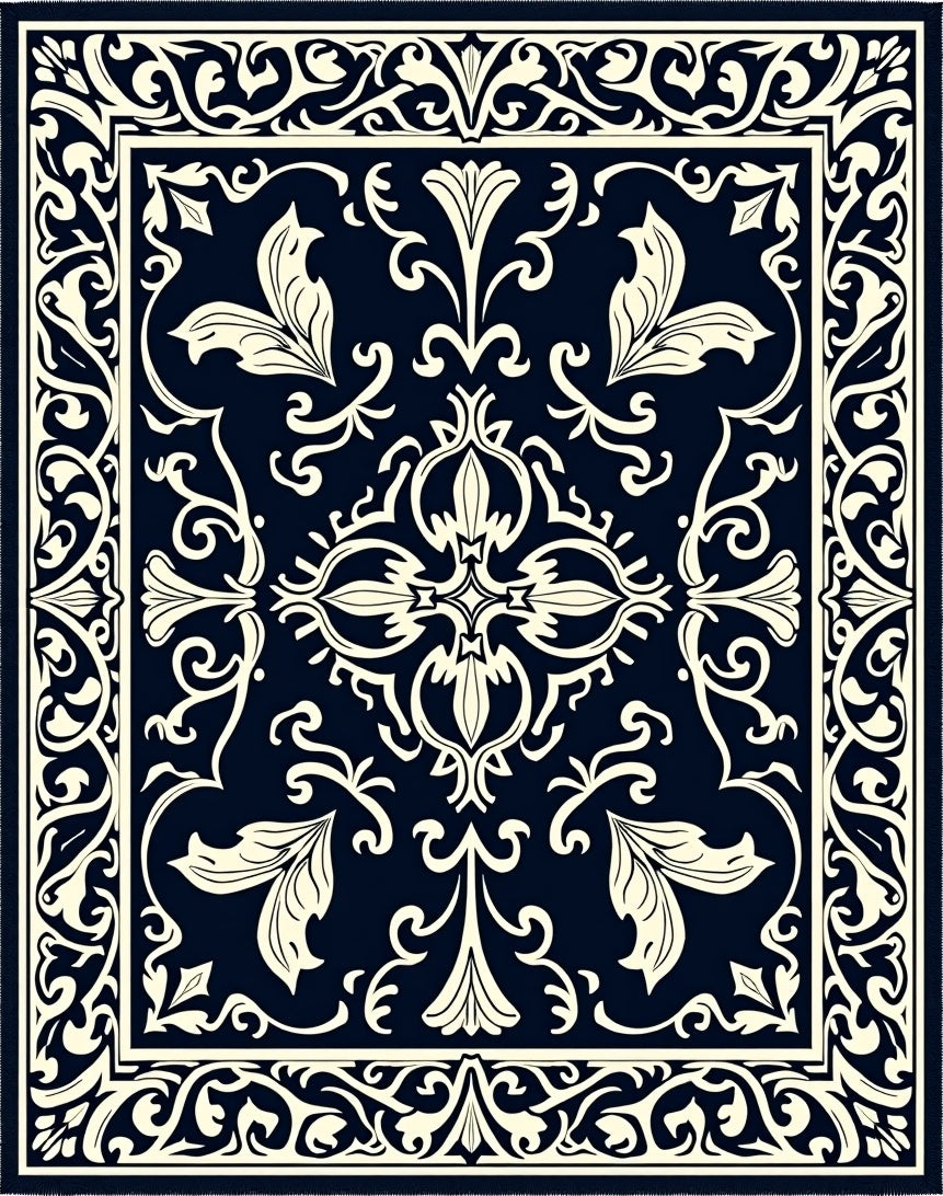 Classic Floral Vine Intricate Design Rug