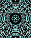Abstract Cyan White Concentric Rings Rug