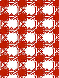 Bold Red White Geometric Pattern Rug
