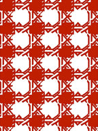 Bold Red White Geometric Pattern Rug