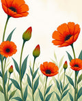 Vibrant Orange Floral Garden Design Rug