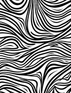 Bold Abstract Black White Waves Rug
