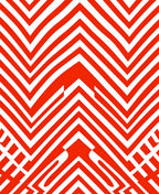 Bold Red White Chevron Pattern Rug