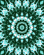 Green Teal Teal Radiant Starburst Rug