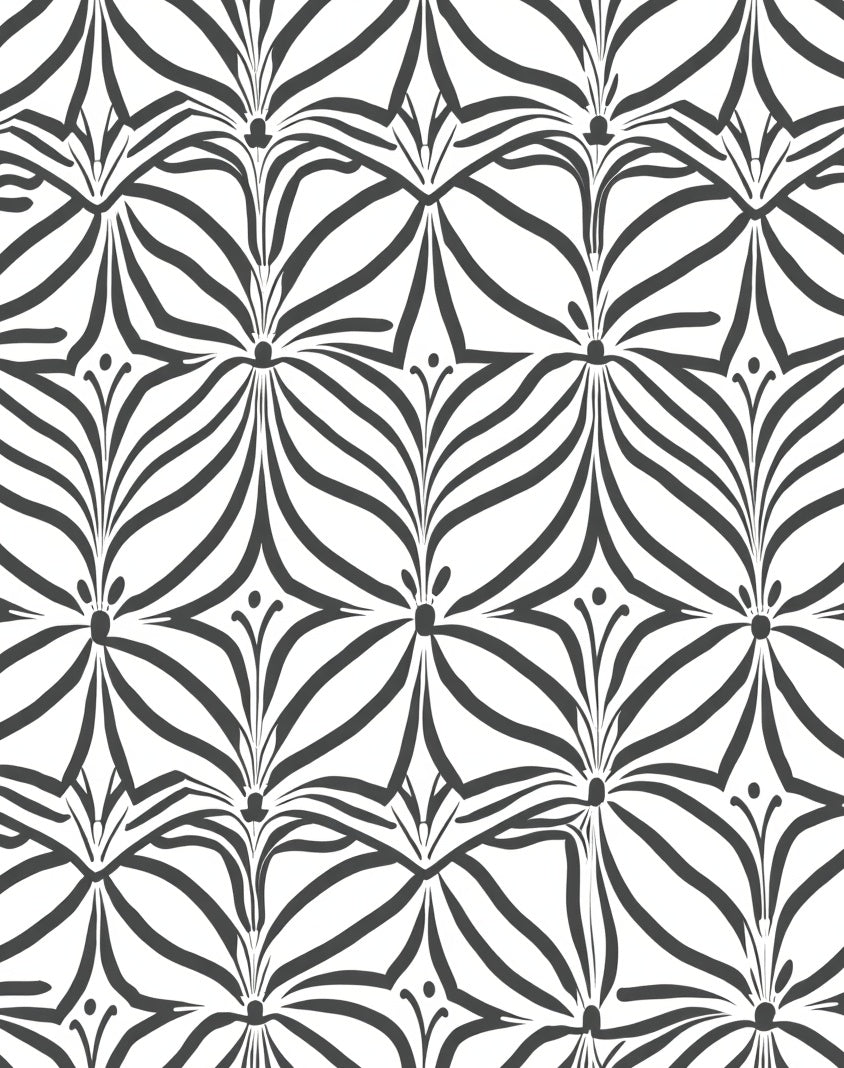 Art Deco Inspired Floral Pattern Rug