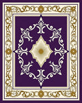Purple Gold Floral Medallion Rug