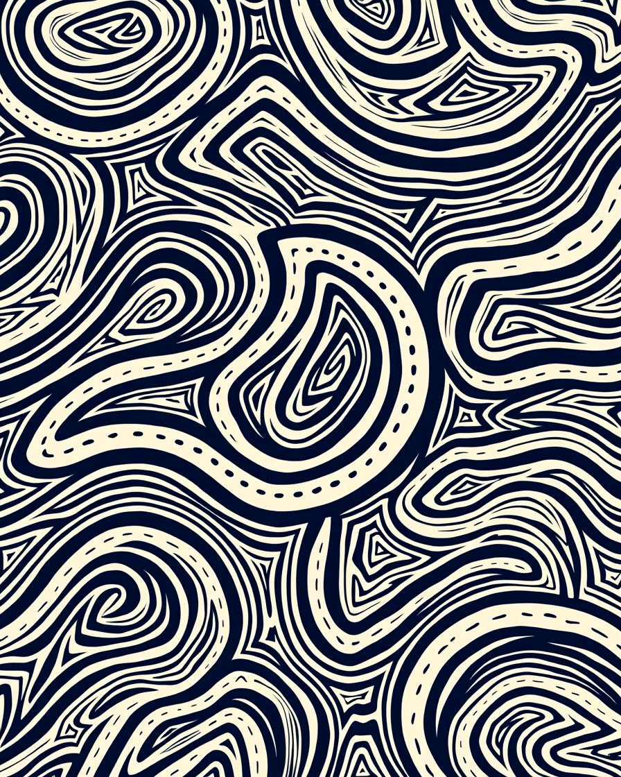 Abstract Swirl Pattern Rug