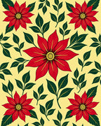Bold Red Floral Patterned Rug
