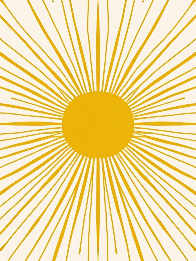 Golden Sunburst Geometric Pattern Rug