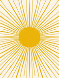 Golden Sunburst Geometric Pattern Rug