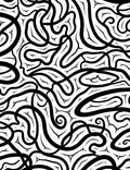 Abstract Black White Swirling Lines Rug