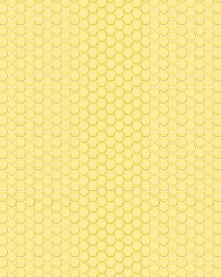 Golden Hexagonal Geometric Pattern Rug