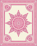 Radiant Sunburst Geometric Border Rug