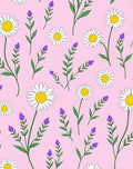 Daisies Buds Floral Pattern Rug