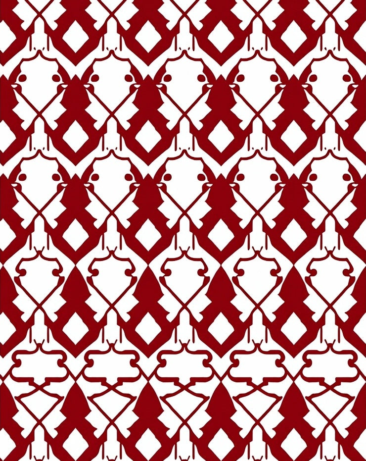 Ornate Damask Pattern Rug