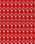 Red White Stylized Floral Pattern Rug