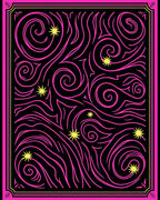 Hot Pink Swirl Star Graphic Design Rug