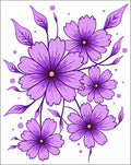 Purple Floral Pattern With Dots Rug