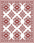 Rich Red Floral Medallion Pattern Art Rug