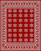 Red White Snowflake Bold Pattern Rug